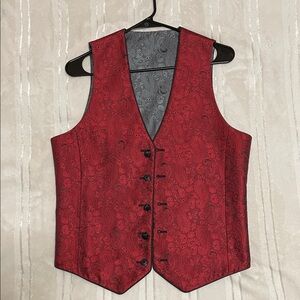 Elegant Red Paisley Vest